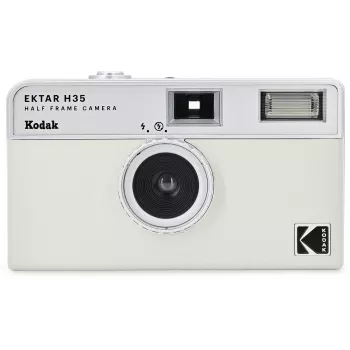 Kodak Ektar H35 half-frame 35mm filmcamera - wit/grijs