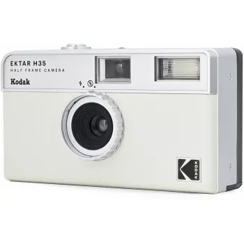 Kodak Ektar H35 half-frame 35mm filmcamera - wit/grijs