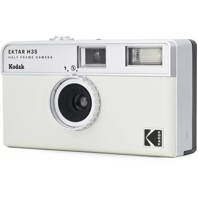 Kodak Ektar H35 half-frame 35mm filmcamera - wit/grijs