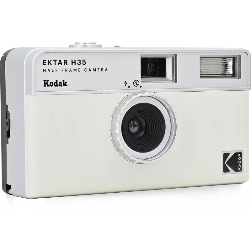 Kodak Ektar H35 half-frame 35mm filmcamera - wit/grijs