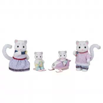 EPOCH Sylvanian Families sneeuwluipaard familie figurenset - 4 verzamelbare flockfiguren