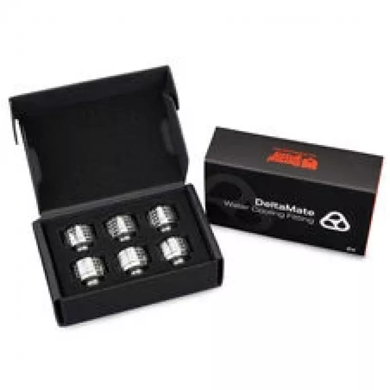 Thermal Grizzly DeltaMate compressiekoppeling, messing - glanzend nikkel, ST16, 6-pack
