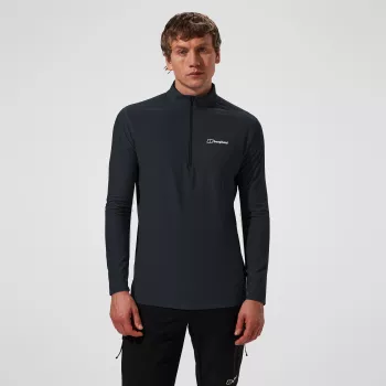 Berghaus 24/7 Tech Tee LS HZ Jet Black heren langarm-halfzip-top
