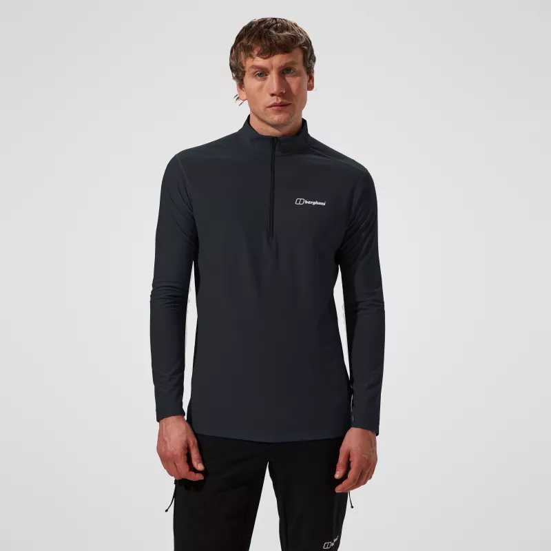 Berghaus 24/7 Tech Tee LS HZ Jet Black heren langarm-halfzip-top