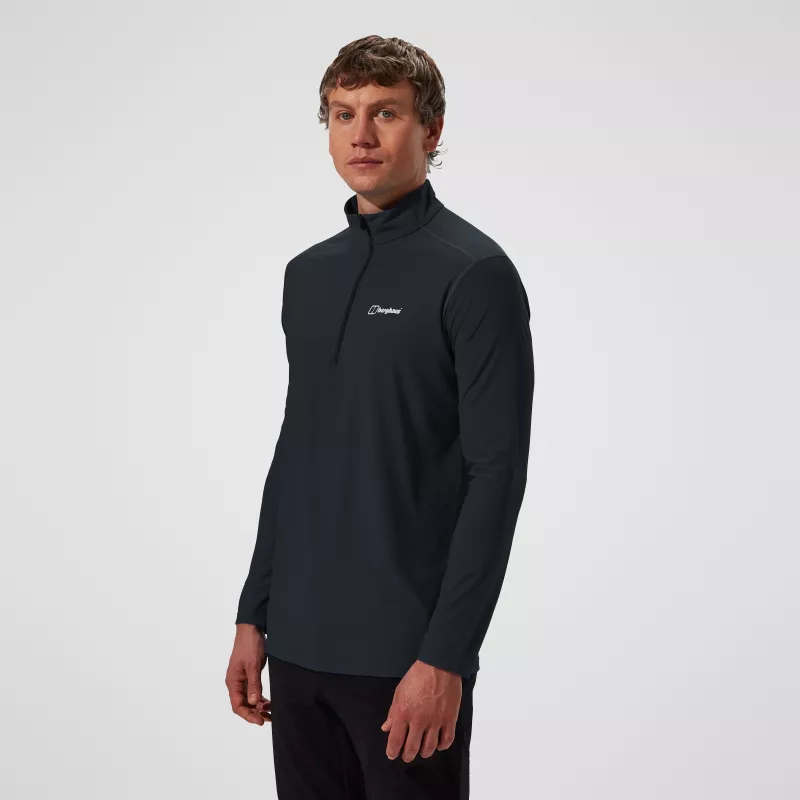 Berghaus 24/7 Tech Tee LS HZ Jet Black heren langarm-halfzip-top