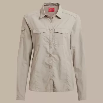 Craghoppers NosiLife Adventure LS Shirt III dames reisoverhemd - Soft Mushroom