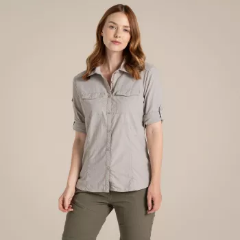 Craghoppers NosiLife Adventure LS Shirt III dames reisoverhemd - Soft Mushroom