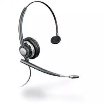 Poly EncorePro HW710 bedrade monaurale headset met ruisonderdrukkende microfoon, Quick Disconnect, zwart