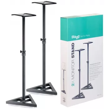 Stagg SMOS-10 SET paar stalen monitorluidsprekerstandaards met telescopische hoogteverstelling