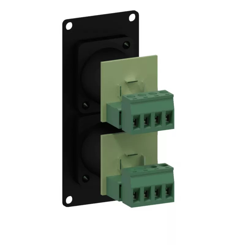 CAYMON CASY142/B 19 inch 1U rackpaneel met 2 Neutrik SpeakON NL4MP aansluitingen, zwart