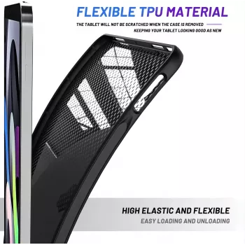 MRDISC achterkanthoes voor Apple iPad Pro M4 zwart TPU - slanke schokdempende hoes met verhoogde randen, krasbestendig mat oppervlak, nauwkeurige uitsparingen (MG-BCIPTABPROM4SW)