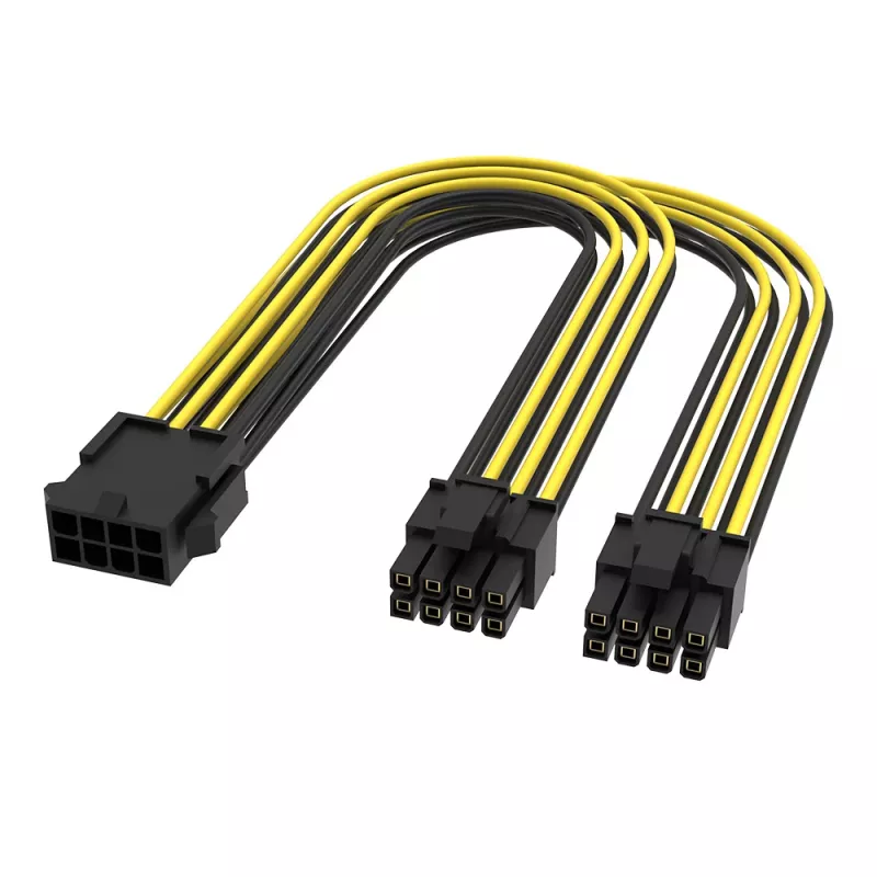 Akasa 6 sets PCIe naar dual 6+2-pin splitterkabel - 24 cm