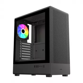 FSP/Fortron M221-BA mid-tower behuizing, gehard glas, zwart