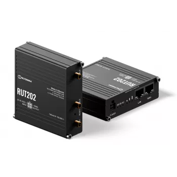 Teltonika Networks RUT202 4G LTE WLAN-router, dual-sim, 2x Ethernet, DIN-rail-/wandmontage, aluminium