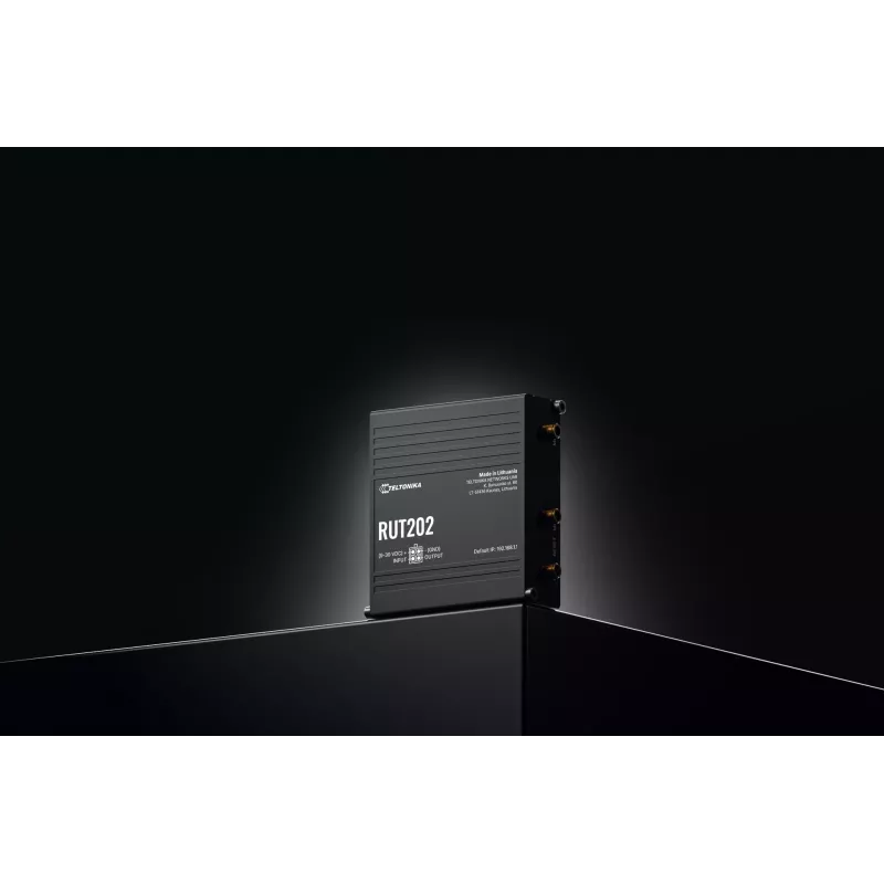 Teltonika Networks RUT202 4G LTE WLAN-router, dual-sim, 2x Ethernet, DIN-rail-/wandmontage, aluminium