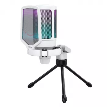 FIFINE A6V AMPLIGAME RGB studio-condensator-USB-microfoon, nierkarakteristiek, wit