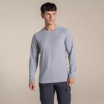 Craghoppers NosiLife Abel langarm-shirt - Soft Grey Marl, maat L