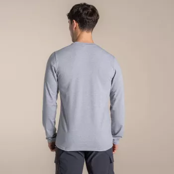 Craghoppers NosiLife Abel langarm-shirt - Soft Grey Marl, maat L