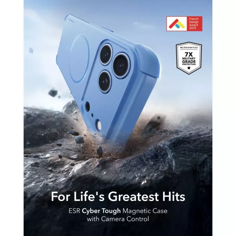 ESR Cyber Tough MagSafe hoes voor iPhone 17 Pro Max / 18 Pro Max - lichtblauw