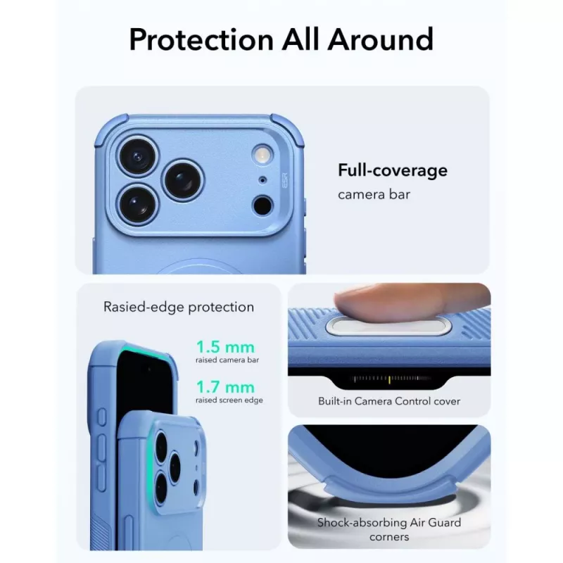 ESR Cyber Tough MagSafe hoes voor iPhone 17 Pro Max / 18 Pro Max - lichtblauw