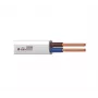 H05VVH2-F 2x1 mm² witte flexibele PVC-platte kabel, tweelingkabel, 50m