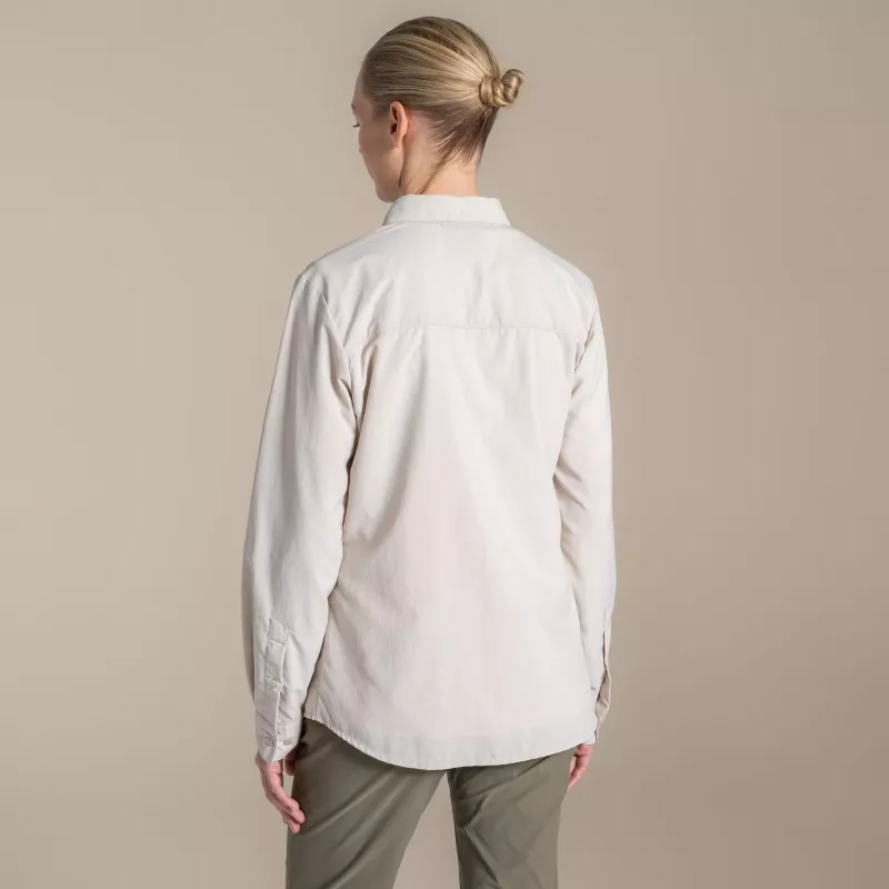 Craghoppers NosiLife Loukkos langarm overhemd dames oester maat S