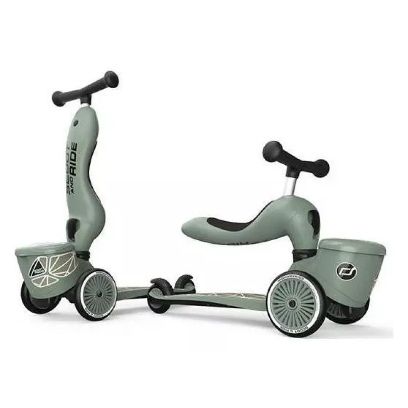 Scoot & Ride Highwaykick 1 Lifestyle 2-in-1 step & scooter, Green Lines