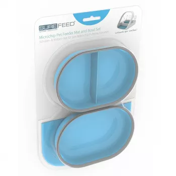 SEGULA 70950 Kattenvoer- en waterdispenser combinatie, kunststof, blauw, 0,4 L