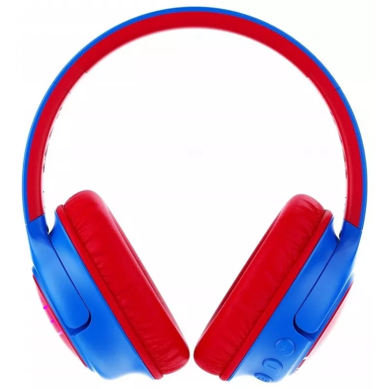 PowerLocus Bobo Kids draadloze hoofdtelefoon, LED, AUX, blauw/rood
