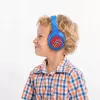 PowerLocus Bobo Kids draadloze hoofdtelefoon, LED, AUX, blauw/rood
