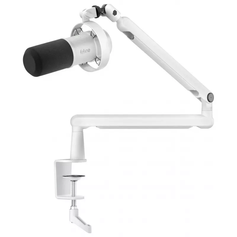 FIFINE T688W dynamische microfoon met zwenkarm, USB/XLR, wit