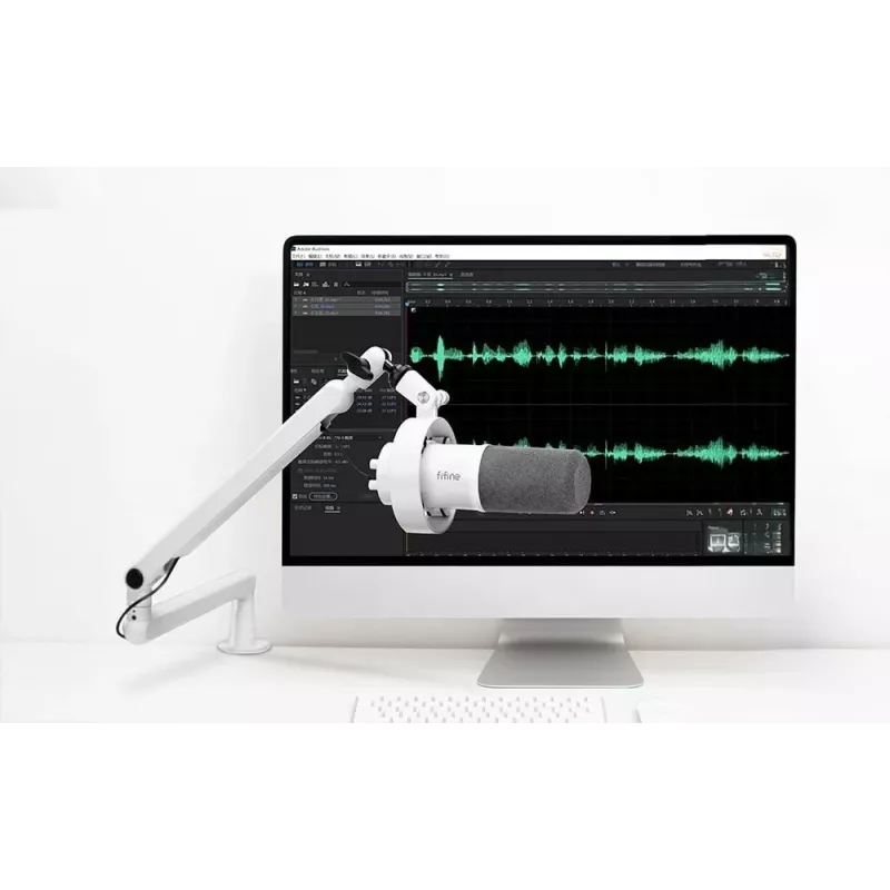 FIFINE T688W dynamische microfoon met zwenkarm, USB/XLR, wit