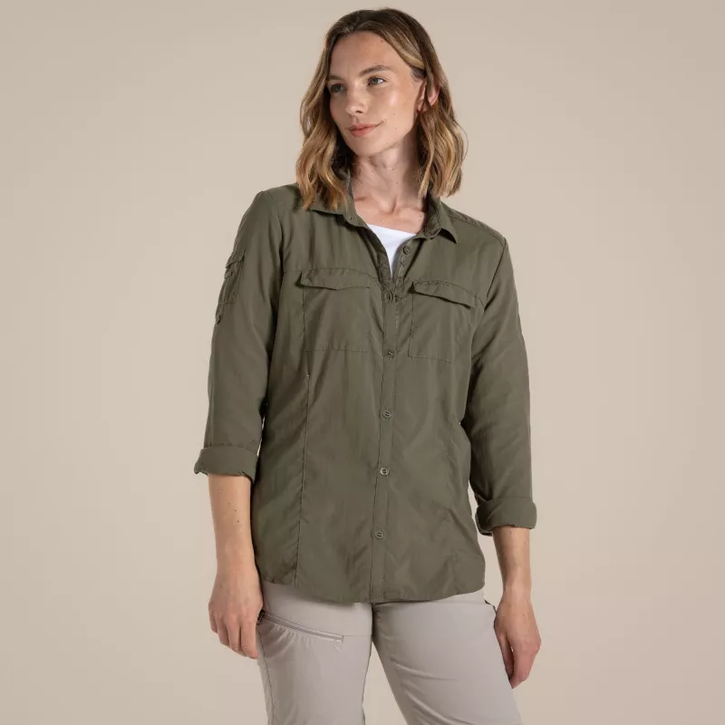 Craghoppers dames NosiLife Adventure LS Shirt III - Wild Olive - L