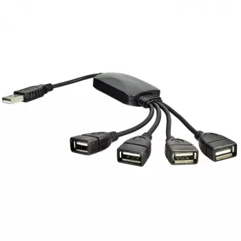 AKYGA AK-AD-13 USB 2.0 4-poorts hub, zwart