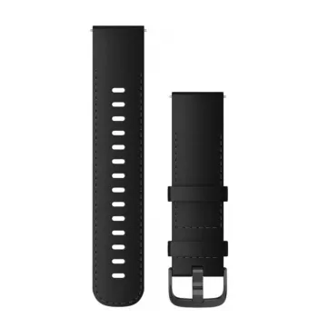 Garmin Quick Release Bands (22 mm) zwart leer met geborstelde leisteen hardware