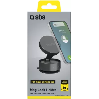 SBS TESUPSUCTIONMAG magnetische zuignap-tafelstandaard voor smartphones, zwart
