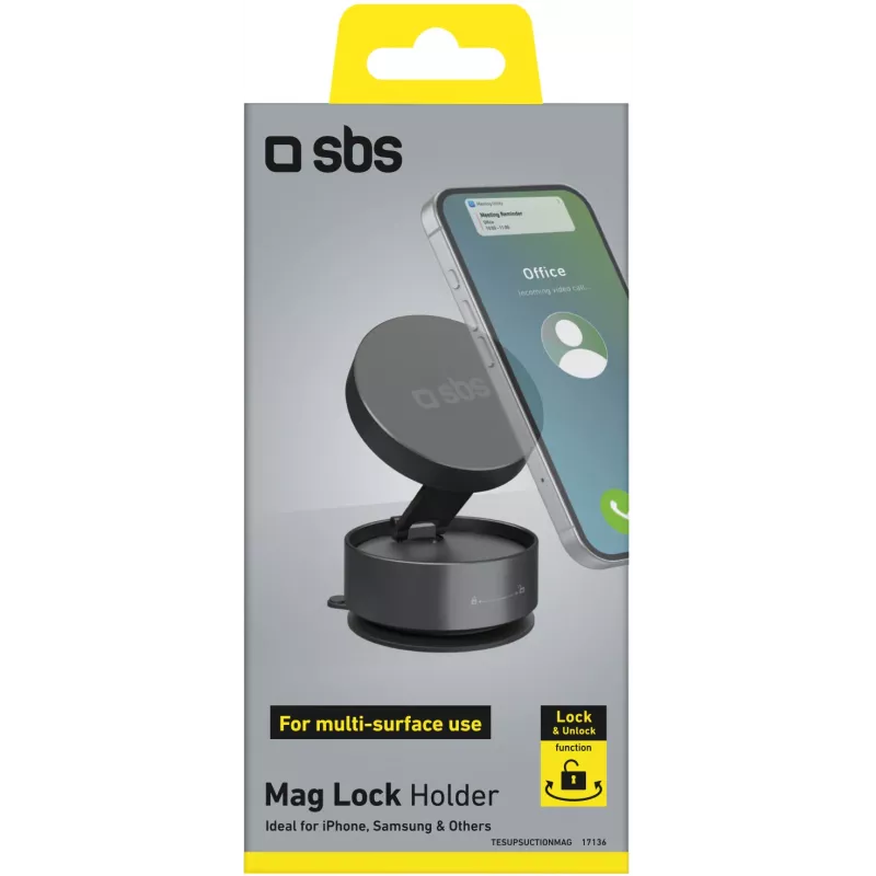 SBS TESUPSUCTIONMAG magnetische zuignap-tafelstandaard voor smartphones, zwart
