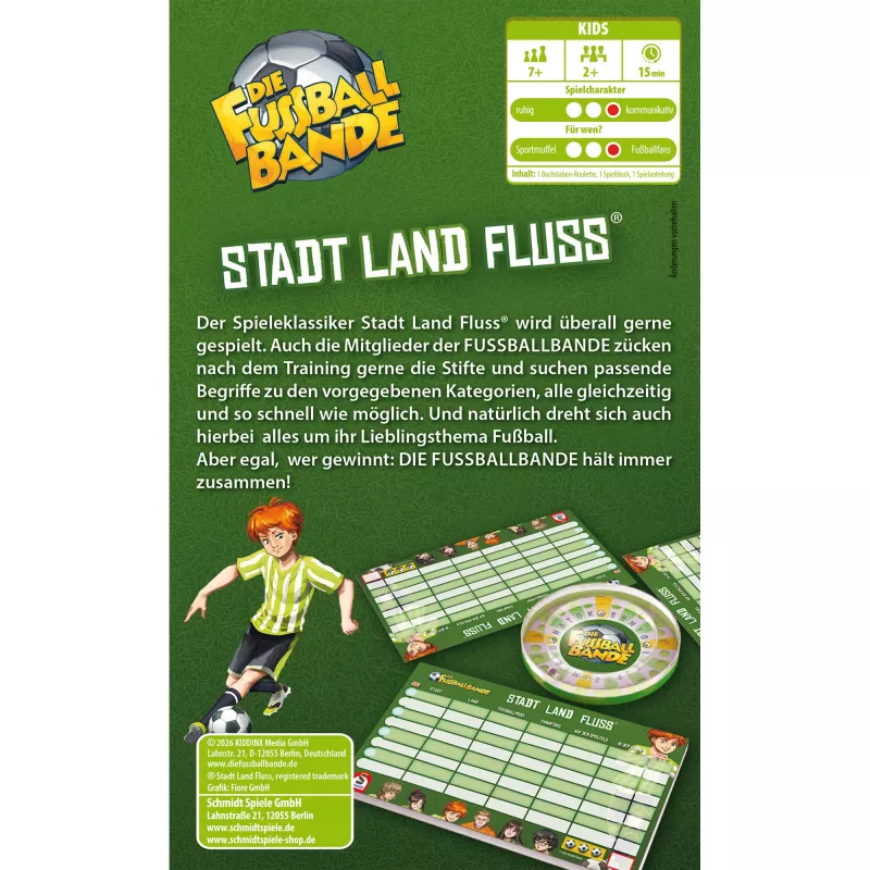 SCHMIDT SPIELE DIE FUSSBALLBANDE: stad, land, rivier – voetbal-woordspelblok