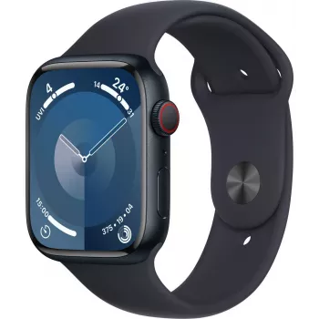 Apple Watch 9 GPS + Cellular 45mm, Middernacht, Sport Band M/L (MRMD3ET/A)