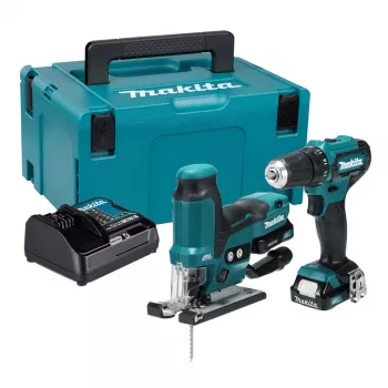 Makita CLX252SAJ 12V max CXT accu-combiset met boorschroefmachine DF333D, slagschroevendraaier TD110D, 2x 2,0Ah accu's, oplader en Makpac-koffer