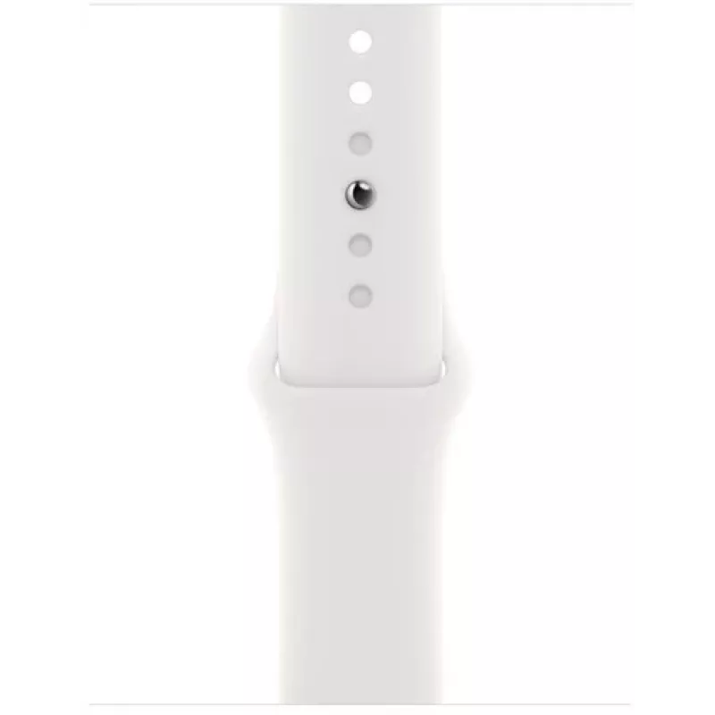 Apple Watch Series 8 GPS + Cellular 41mm roestvrijstalen behuizing met Sport Band, zilver/wit (MNJ53EL/A)