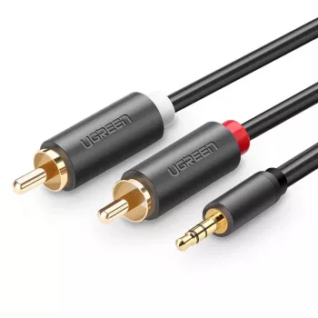 Ugreen 2x RCA naar 3,5 mm audiokabel 1,5 m zwart