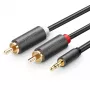 Ugreen 2x RCA naar 3,5 mm audiokabel 1,5 m zwart