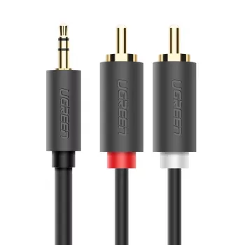 Ugreen 2x RCA naar 3,5 mm audiokabel 1,5 m zwart