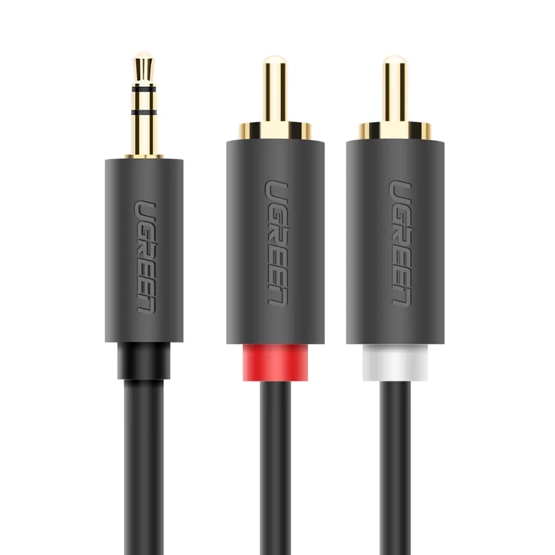 Ugreen 2x RCA naar 3,5 mm audiokabel 1,5 m zwart
