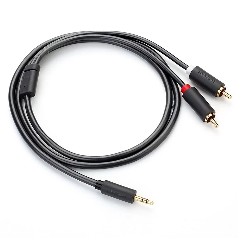 Ugreen 2x RCA naar 3,5 mm audiokabel 1,5 m zwart