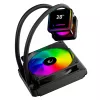 Rampage INFINITE V120 ARGB 120mm vloeistof-CPU-koeler met temperatuurdisplay, zwart