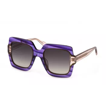 JUST CAVALLI dames vlinderzonnebril SJC023V5309N5 - havanna acetaat montuur met grijze gradientglazen