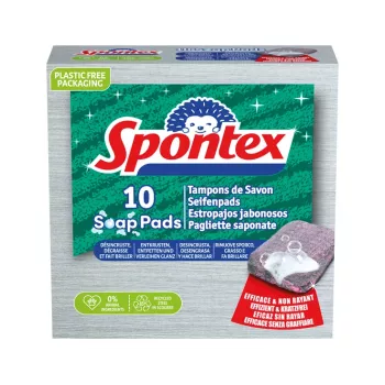 Spontex zeepsponsjes met 30% zeepaandeel van staalwol, 10-pack