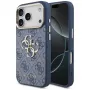 Guess 4G Classic Logo hoesje voor Apple iPhone 18 Pro / 17 Pro, blauw met goudaccenten